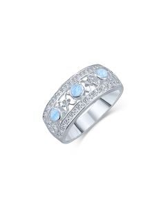 LifeStone™ Adore Ladies Cremation Ashes Ring-Azure-Sterling Silver