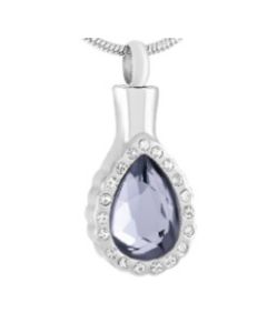 Always and Forever Tear Dove Grey - Stainless Steel Cremation Ashes Jewellery Urn Pendant