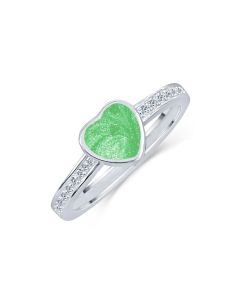 LifeStone™ Ladies Amour Heart Cremation Ashes Ring-Apple-Sterling Silver