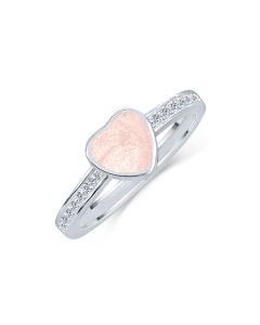 LifeStone™ Ladies Amour Heart Cremation Ashes Ring-Ballerina-Sterling Silver