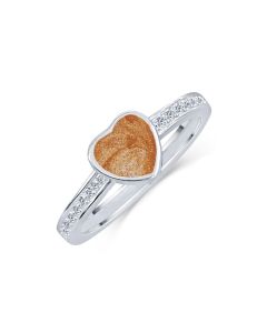 LifeStone™ Ladies Amour Heart Cremation Ashes Ring-Copper-Sterling Silver