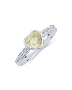LifeStone™ Ladies Amour Heart Cremation Ashes Ring-Natural-Sterling Silver
