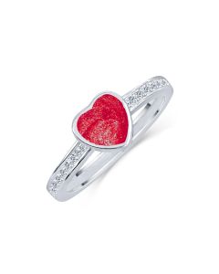LifeStone™ Ladies Amour Heart Cremation Ashes Ring-Rose-Sterling Silver