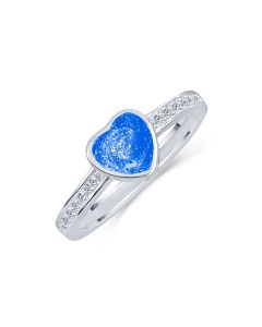 LifeStone™ Ladies Amour Heart Cremation Ashes Ring-Sapphire-Sterling Silver