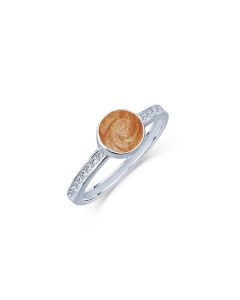 LifeStone™ Ladies Amour Round Cremation Ashes Ring-Copper-Sterling Silver