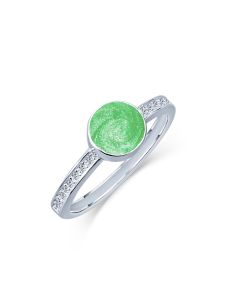LifeStone™ Ladies Amour Round Cremation Ashes Ring-Apple-Sterling Silver