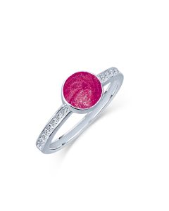 LifeStone™ Ladies Amour Round Cremation Ashes Ring-Mulberry-Sterling Silver