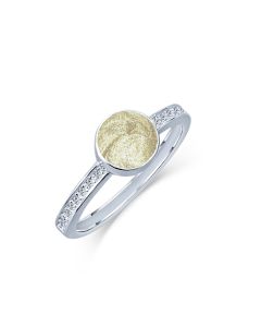 LifeStone™ Ladies Amour Round Cremation Ashes Ring-Natural-Sterling Silver