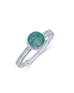LifeStone™ Ladies Amour Round Cremation Ashes Ring-Peacock-Sterling Silver