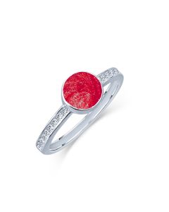 LifeStone™ Ladies Amour Round Cremation Ashes Ring-Rose-Sterling Silver