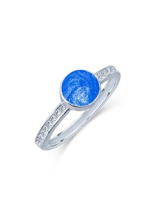 LifeStone™ Ladies Amour Round Cremation Ashes Ring-Sapphire-Sterling Silver