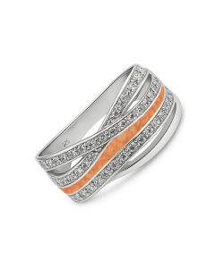 LifeStone™ Benevolence Ladies Cremation Ashes Ring-Sterling Silver-Amber