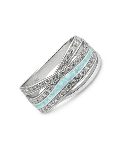 LifeStone™ Benevolence Ladies Cremation Ashes Ring-Sterling Silver-Aquamarine