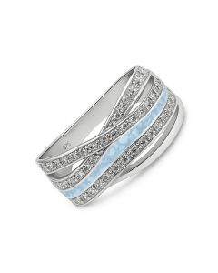 LifeStone™ Benevolence Ladies Cremation Ashes Ring-Sterling Silver-Azure