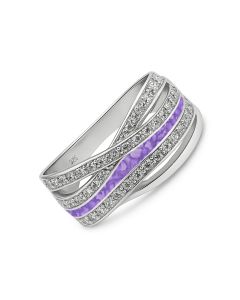 LifeStone™ Benevolence Ladies Cremation Ashes Ring-Sterling Silver-Violet