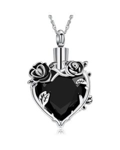 Briar Bloom Midnight - Stainless Steel Ashes Jewellery Memorial Pendant