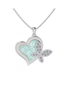 LifeStone™ Butterfly Heart Cremation Ashes Pendant