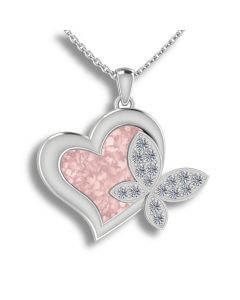 LifeStone™ Butterfly Heart Cremation Ashes Pendant