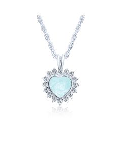 LifeStone™ Cherished Heart Cremation Ashes Pendant-Aquamarine