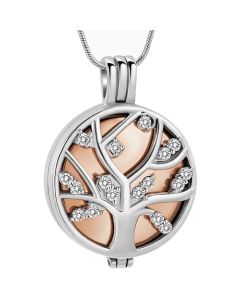 Circle of Life Locket - Rose Gold Stainless Steel Cremation Ashes Jewellery Urn Pendant