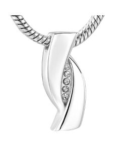 Crystal Infinity - Stainless Steel Cremation Ashes Jewellery Pendant