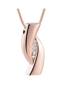 Crystal Infinity - Rose Gold Stainless Steel Cremation Ashes Jewellery Pendant