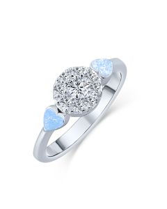 LifeStone™ Ladies Devotion Cremation Ashes Ring-Azure-Sterling Silver