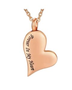 Forever in my Heart Teardrop - Rose Gold Stainless Steel Ashes Memorial Jewellery Pendant