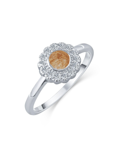 LifeStone™ Ladies Forever Fleur Cremation Ashes Ring-Copper-Sterling Silver