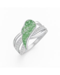 LifeStone™ Ladies Guardian Angel Cremation Ashes Ring-Apple-Sterling Silver