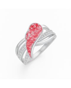 LifeStone™ Ladies Guardian Angel Cremation Ashes Ring-Rose-Sterling Silver