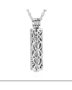 Heart Full of Love Cylinder - Stainless Steel Cremation Ashes Jewellery Pendant