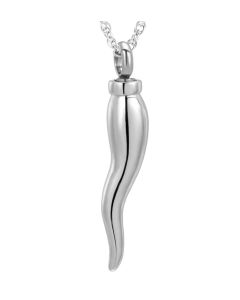 Horn - Stainless Steel Cremation Ashes Memorial Jewellery Pendant