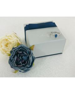 LifeStone™ Ladies Marquise Cremation Ashes Ring-Sapphire-Sterling Silver