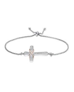 Infinity Cross Bracelet - Stainless Steel Cremation Ashes Jewellery