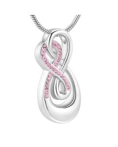 Infinity Ribbon - Stainless Steel Ashes Jewellery Memorial Pendant