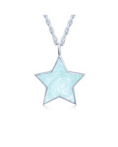 LifeStone™ The Brightest Star Cremation Ashes Pendant-Aquamarine