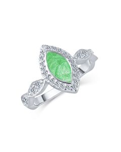 LifeStone™ Ladies Marquise Cremation Ashes Ring-Apple-Sterling Silver