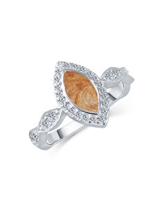 LifeStone™ Ladies Marquise Cremation Ashes Ring-Copper-Sterling Silver