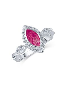 LifeStone™ Ladies Marquise Cremation Ashes Ring-Mulberry-Sterling Silver