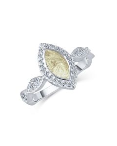 LifeStone™ Ladies Marquise Cremation Ashes Ring-Natural-Sterling Silver