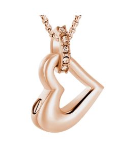 Precious Heart - Rose Gold Stainless Steel Ashes Jewellery Memorial Urn Pendant