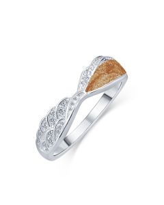 LifeStone™ Ladies Precious Wing Cremation Ashes Ring-Copper-Sterling Silver