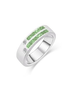 LifeStone™ Gents Reminiscence Cremation Ashes Ring-Sterling Silver-Apple