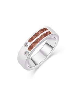 LifeStone™ Gents Reminiscence Cremation Ashes Ring-Sterling Silver-Copper