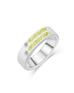 LifeStone™ Gents Reminiscence Cremation Ashes Ring-Sterling Silver-Daffodil