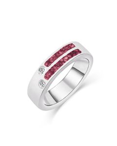 LifeStone™ Gents Reminiscence Cremation Ashes Ring-Sterling Silver-Mulberry