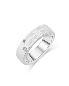 LifeStone™ Gents Reminiscence Cremation Ashes Ring-Sterling Silver-Pearl