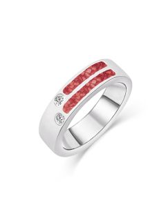 LifeStone™ Gents Reminiscence Cremation Ashes Ring-Sterling Silver-Rose