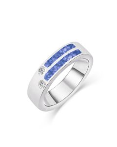 LifeStone™ Gents Reminiscence Cremation Ashes Ring-Sterling Silver-Sapphire